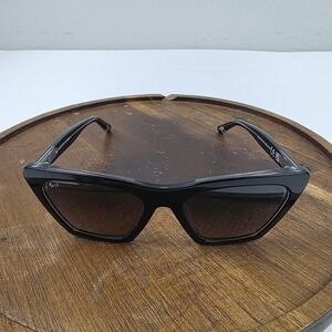 Maui Jim Kini Kini Sunglasses Womens 54-20-145 Black Gray Cat Eye MJ 849-02K